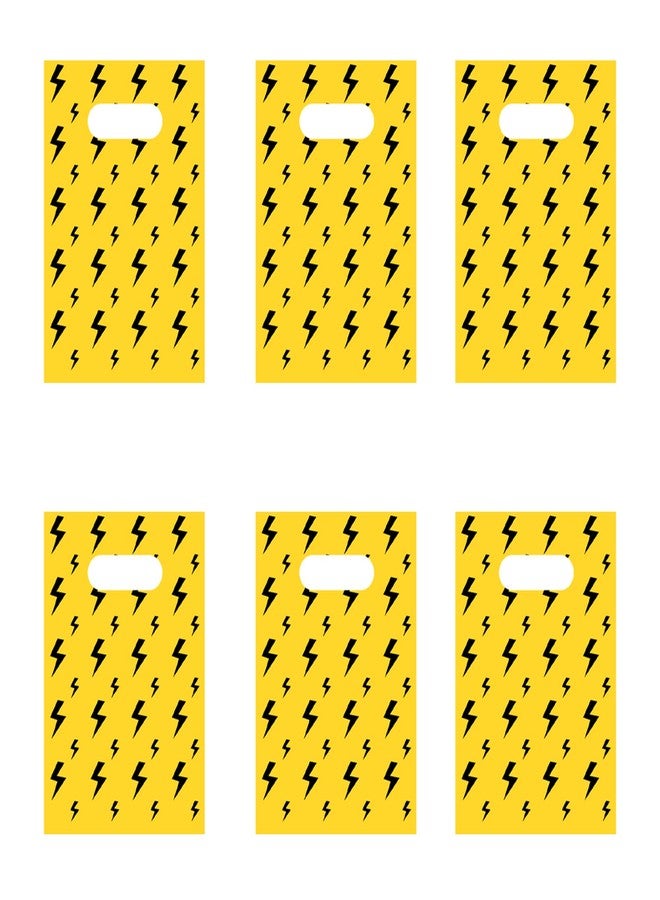 PIBIPAID 50PCS Lightning Bolt Party Favors Plastic Goodie Bags-Lightning Bolt Shape Supplies Bags for Flash Weather Birthday Decorations - Image 1